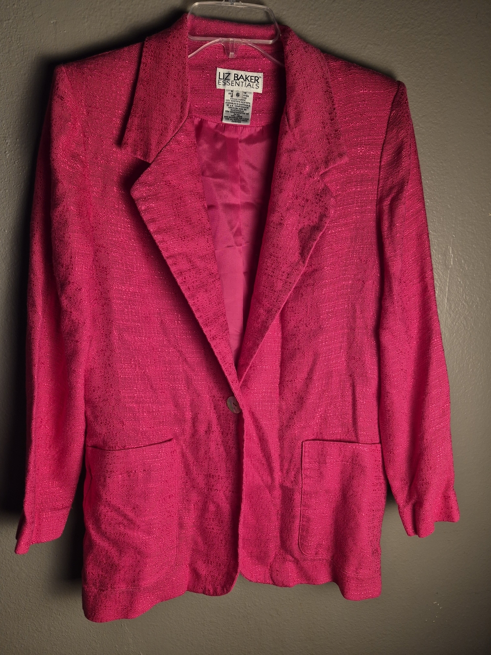 Liz Baker Essentials Women's Hot Pink Blazer